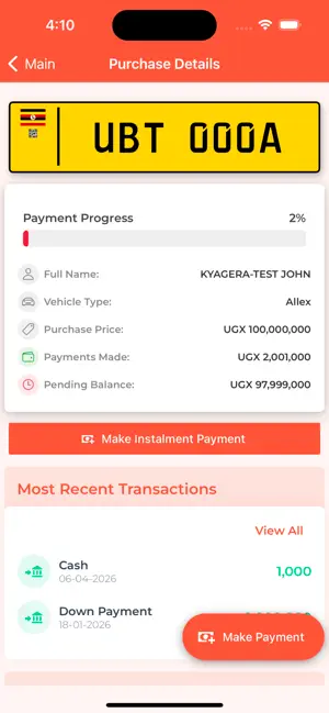 Payments Screenshot